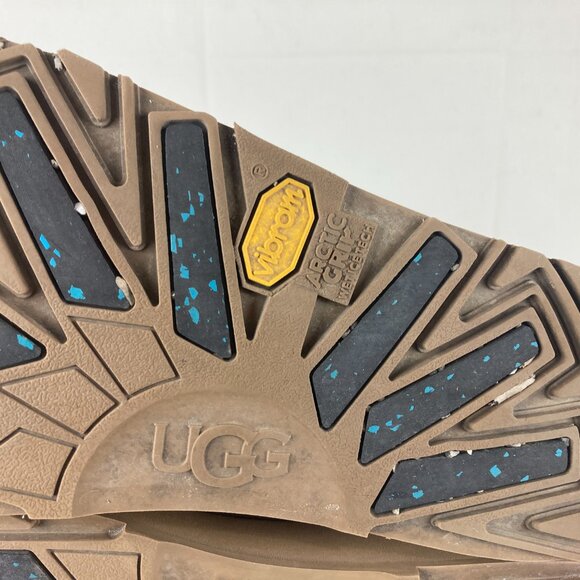 UGG Womens Sz 10 Brown Suede Mid Calf Arctic Grip Winter Vibram Sole Boots - Picture 9 of 9